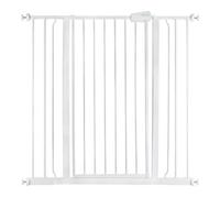 Safetots Puerta de Seguridad de Metal Extra alta con Ajuste a Presión, 100.8 cm - 108.4 cm, Blanco, Altura de 104 cm, Puerta de escalera extralta, Puerta de bebé extralta, Instalación fácil