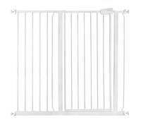 Safetots Puerta de Seguridad de Metal Extra alta con Ajuste a Presión, 107.4 cm - 115 cm, Blanco, Altura de 104 cm, Puerta de escalera extralta, Puerta de bebé extralta, Instalación fácil