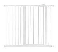 Safetots Puerta de Seguridad de Metal Extra alta con Ajuste a Presión, 113.8 cm - 121.4 cm, Blanco, Altura de 104 cm, Puerta de escalera extralta, Puerta de bebé extralta, Instalación fácil