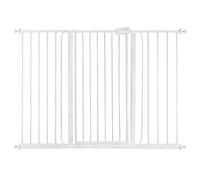 Safetots Puerta de Seguridad de Metal Extra alta con Ajuste a Presión, 133.2 cm - 140.8 cm, Blanco, Altura de 104 cm, Puerta de escalera extralta, Puerta de bebé extralta, Instalación fácil