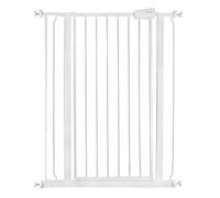Safetots Puerta de Seguridad de Metal Extra alta con Ajuste a Presión, 81.4 cm - 89 cm, Blanco, Altura de 104 cm, Puerta de escalera extralta, Puerta de bebé extralta, Instalación fácil