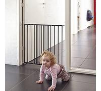 Safetots Puerta de Seguridad Extensible para bebés atornillada de Metal, Negra, 62.5cm - 106.8cm, puerta de Seguridad para niños pequeños, Barrera de Seguridad para bebés
