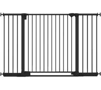 Safetots Puerta De Seguridad SafeStep, Negra, 152cm - 159cm, Puerta de Seguridad Extra Baja, Puerta Extra Ancha de 81cm, Puerta Extra Ancha para Escaleras Pasillos y Puertas Bebés y Niños Pequeños