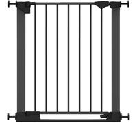 Safetots Puerta De Seguridad SafeStep, Negra, 68cm - 75cm, Puerta de Seguridad Extra Baja, Ajuste por Presión, Puerta para Bebés para Escaleras, Pasillos y Puertas