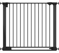 Safetots Puerta De Seguridad SafeStep, Negra, 96cm - 103cm, Puerta de Seguridad Extra Baja, Puerta Extra Ancha de 81cm, Puerta de Una Sola Pieza Extra Ancha para Escaleras, Pasillos y Puertas