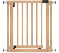 Safetots Puerta Elegante de Seguridad De Madera, Natural, 71cm - 79cm, Puerta de Seguridad con Ajuste por Presión, Puerta para Bebés para Escaleras, Pasillos y Puertas