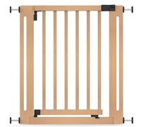 Safetots Puerta Elegante de Seguridad De Madera, Natural, 71cm - 79cm, Puerta de Seguridad con Ajuste por Presión, Puerta para Bebés para Escaleras, Pasillos y Puertas