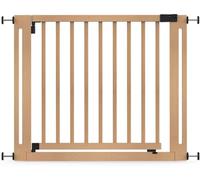 Safetots Puerta Elegante de Seguridad de Madera para Bebés, Madera Natural, 95cm - 103cm, Puerta de Seguridad con Ajuste por Presión, Puerta Extra Ancha de 73cm, Puerta de Una Sola Pieza Extra Ancha