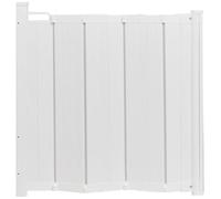 Safetots Cancela de seguridad retráctil y plegable automática, 55cm - 89cm, blanco, puerta plegable para escaleras de bebés, cancela de seguridad retráctil