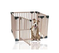 Safetots Recinto para Mascotas y Parque de Entrenamiento para Cachorros, 100cm x 100cm, Madera Natural, Recinto para Perros y Cachorros, Parque de Juego para Perros, Patio Interior para Perros