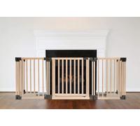 Safetots Rejilla de Seguridad de Madera para Chimenea, 68cm de Profundidad x 200cm de Ancho, Madera Natural, 76cm de Alto, Protector para Niños, Barrera de Seguridad para Chimeneas, Instalación Fácil