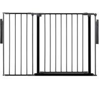 Safetots Separador de Ambientes de Múltiples Paneles, Hasta 115cm de Ancho, Negra, 70cm de Altura, Divisor de Ambiente con Puerta para Bebés y Niños Pequeños, Instalación Fácil