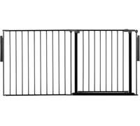 Safetots Separador de Ambientes de Múltiples Paneles, Hasta 154cm de Ancho, Negra, 70cm de Altura, Divisor de Ambiente con Puerta para Bebés y Niños Pequeños, Instalación Fácil