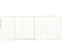 Safetots Separador de Ambientes de Múltiples Paneles, Hasta 187cm de Ancho, Blanca, 70cm de Altura, Divisor de Ambiente con Puerta para Bebés y Niños Pequeños, Instalación Fácil