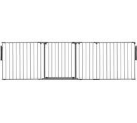 Safetots Separador de Ambientes de Múltiples Paneles, Hasta 259cm de Ancho, Gris, 70cm de Altura, Divisor de Ambiente con Puerta para Bebés y Niños Pequeños, Instalación Fácil