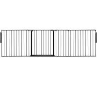 Safetots Separador de Ambientes de Múltiples Paneles, Hasta 259cm de Ancho, Negra, 70cm de Altura, Divisor de Ambiente con Puerta para Bebés y Niños Pequeños, Instalación Fácil
