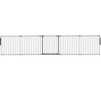 Safetots Separador de Ambientes de Múltiples Paneles, Hasta 370cm de Ancho, Gris, 70cm de Altura, Divisor de Ambiente con Puerta para Bebés y Niños Pequeños, Instalación Fácil