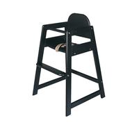 Safetots Simply Silla Alta de Madera Apilable, Negro, Silla alta para bebé y niño pequeño, Elegante y Práctica, Silla alta para bebé para tu hogar o Silla alta Ahorro de Espacio para Restaurantes