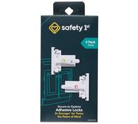 Safety 1st - Cerraduras adhesivas seguras para gabinetes a prueba de bebés, cerraduras infantiles para armarios y cajones (4 cerraduras), color blanco