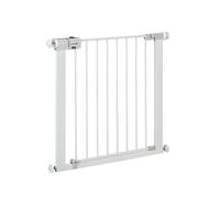 Safety 1st Secure Tech Metal Barrera de seguridad niños, metálica para puertas y escaleras con apertura de 73-80 cm, extensible hasta 136 cm con extensiones que se venden por separado, color blanco