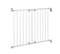 Safety 1st Wallfix Barrera de seguridad extensible para escaleras y puertas, barrera para niños y perros para uso en interiores, para aberturas de 60 - 102 cm, metal color blanco