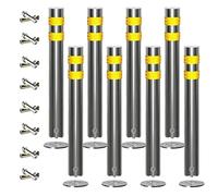 Safety Bollards, Detachable Steel Bolt-Fixed Parking Bollards, Stainless Steel Parking Barriers, Steel Driveway Bollards with Nighttime Reflective Features(8)