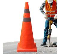 Safety Cones | Reflective Orange Traffic Safety Cone | Waterproof Gadget Barrier Equipment For Road Construction Street School Parking Industrial Kids Soccer Practice