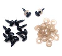 Safety Eyes - 400 narices de seguridad para animales de ganchillo de 6 mm a 18 mm, nariz negra, triángulo amigurumi para muñecas, juguetes, accesorios para manualidades, decoraciones de Halloween (6 x