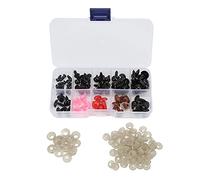 Safety Eyes Noses Black Doll Eyes Button Eyes Sturdy Durable Smooth Resin Toy Eyes for DIY Hand Made Plush Animals Teddy Bears Dolls 75Pcs Multi Sizes Color Nose Plastic Storage