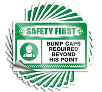 Safety First Bump Caps Required Beyond This Point At Home Decor Best DIY | Calcomanía de vinilo extraíble para pared de parachoques feliz (12 x 18 cm)