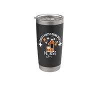 Safety First Drink With A Nurse Funny Drink Wine Nurses Vaso térmico de acero inoxidable de doble pared