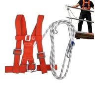 Safety Harness - Adjustable Double Strap Protection Gear, Fall Prevention Support Equipment with Secure Buckle System, Sturdy Reinforced Webbing Feature, Ideal for Window Cleaning Warehouse Utility Br