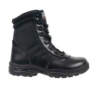 SAFETY JOGGER Botas tácticas - Tactic - Botas de uniforme con cremallera, ligeras, transpirables, botas militares cómodas, botas de combate negras, ideales para policía o bomberos, Negro, 36 EU