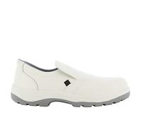 SAFETY JOGGER Zueco Steel Toe Safety S2 - X0500 - Zapato de Trabajo Profesional para Hombre o Mujer en Piel, sin Cordones, Ideal para la Cocina o la Industria alimentaria, Blanco, 43 EU