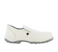 SAFETY JOGGER Zueco Steel Toe Safety S2 - X0500 - Zapato de Trabajo Profesional para Hombre o Mujer en Piel, sin Cordones, Ideal para la Cocina o la Industria alimentaria, Blanco, 44 EU