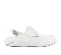 SAFETY JOGGER Zuecos de Seguridad para Mujer 36 EU - Zapato de Trabajo Cómodo y Ligero, Ideal para Enfermeras, Cocina o Interior, Antideslizante y Amortiguador, Oxypas, Blanco