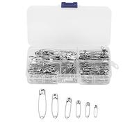 Safety Pins Small Tiny Stainless Steel Durable Clothes Pins with 6 Different Sizes for Sewing Quilting Crafting and Household Use