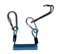Safety Scuba Diver - Cordón giratorio de doble arrecife con gancho y bobina, color azul, 19 cm