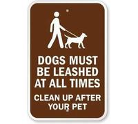 Safety Sign 8x12 Danger Sign Dogs Must Be Leashed at All Times. Clean Up After Your Pet Wall Art Warning Caution Tin Signs Metal Road Yard Decor