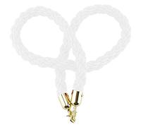 Safety VIP New Queue Divider Stanchion Rope,Crowd Control Barrier Ropes with Silver Hooks, for Restaurants/Hotels/Cinemas(White,0.9m/3ft/36inch)