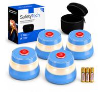 SafetyTech - Luz Emergencia Baliza V16 Homologada DGT con Geolocalizador 3.0 para Coche, con SIM Telefónica y Datos Gratis hasta 2038 + Funda Accesorios Coche, Pack 3 Unidades