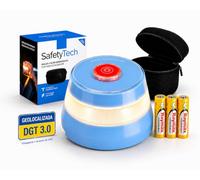 SafetyTech - Luz Emergencia Baliza V16 Homologada DGT con Geolocalizador 3.0 para Coche, con SIM Telefónica y Datos Gratis hasta 2038 + Funda Accesorios Coche
