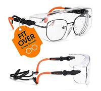 SAFEYEAR Gafas de Protección Antivaho Patillas Ajustables - Anteojos Gafas Protectoras Laboratorios con Cinta Ajustables SG009