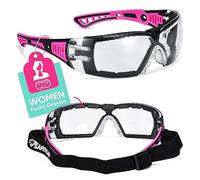 SAFEYEAR Gafas de Seguridad Para Mujer,con Cinta Ajustable,Gafas Protectoras Rellena de Espuma,Anti-polvo, Estilo Deportivo SG010FM