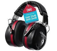 SAFEYEAR Orejeras de seguridad Basics Orejeras de seguridad de reducción de ruido para disparos, maquinaria de construcción, cortar, lectura, diadema ajustable para adultos, hombres y mujeres,Rojo