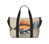 Safflower Flying Fish - Bolsa de viaje para hombre, bolsa de viaje para fin de semana, bolsa deportiva para gimnasio, Negro -, Talla única
