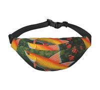 Safflower Flying Fish - Riñonera ajustable con diseño de pez volador, riñonera grande de viaje, unisex, Black, Talla única, Mochila informal