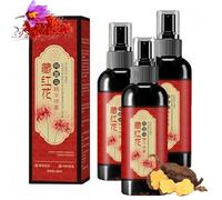 Saffron Hair Blackening Spray - 100ml Saffron Hair Spray, Essence Saffrons and Polygonum Multiflorum Atomize, Anti-Lost Strengthen Hair Root, Non-Frizzy (3Pcs)