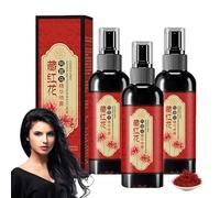 Saffron Hair Blackening Spray Saffron Hair Spray Herbal Saffron Essence pray Improve Dryness and Frizz, Leaving Hair Shiny and Shiny for All Hair Types (3pcs)