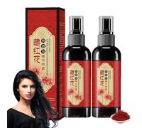 Saffron Hair Blackening Spray Saffron Hair Spray Herbal Saffron Essence pray Improve Dryness and Frizz, Leaving Hair Shiny and Shiny for All Hair Types (2pcs)